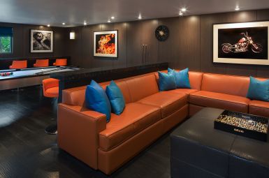 The Retreat Couch and Pool Table