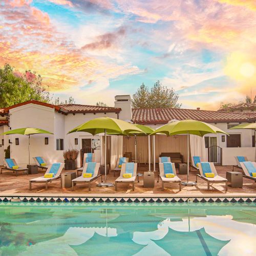 Amazing image of Villa Pool at Sunset.