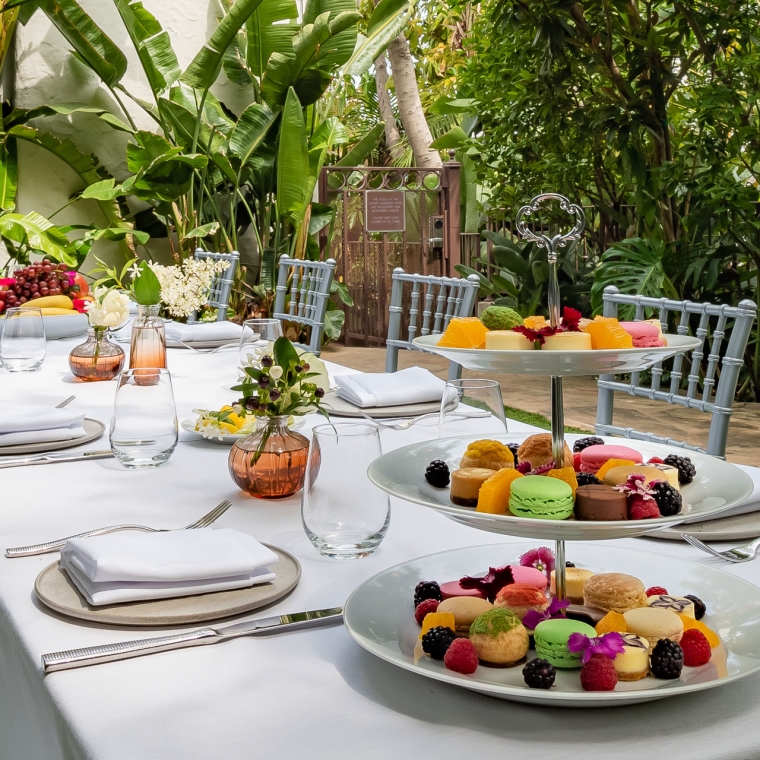 Catered event at the north villa garden