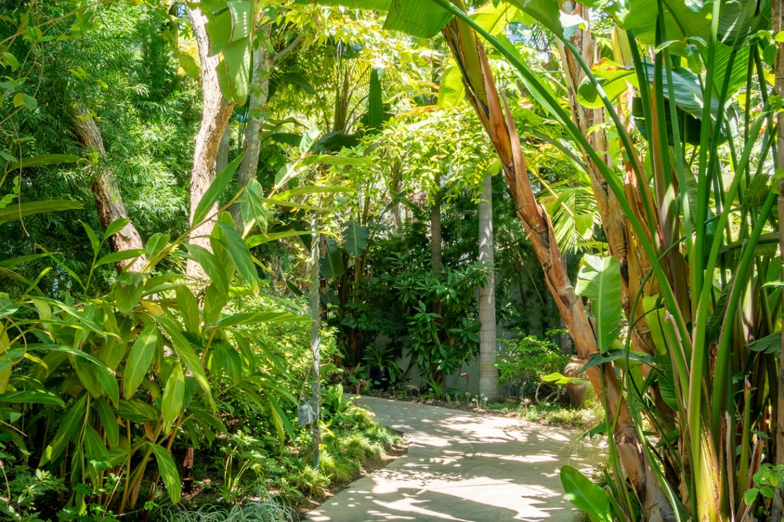 The villa walkway at sunset marquis