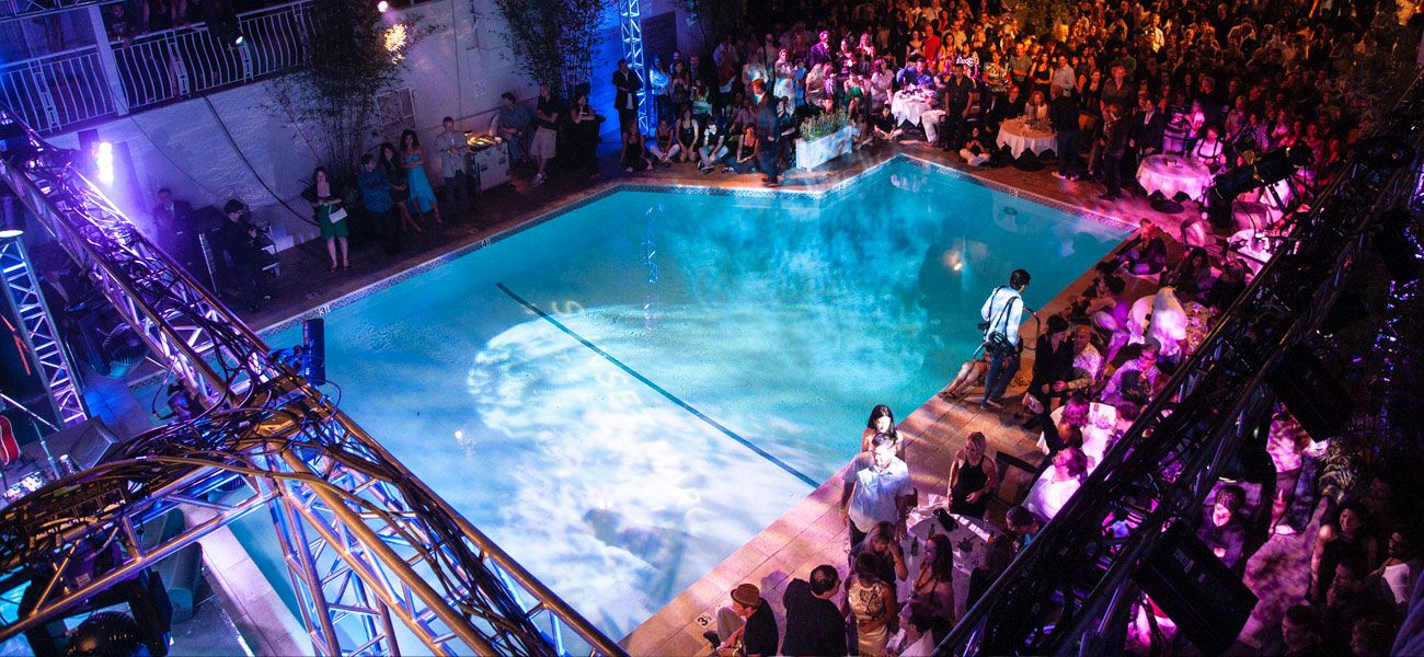 Main Pool event space under the stars at Sunset Marquis