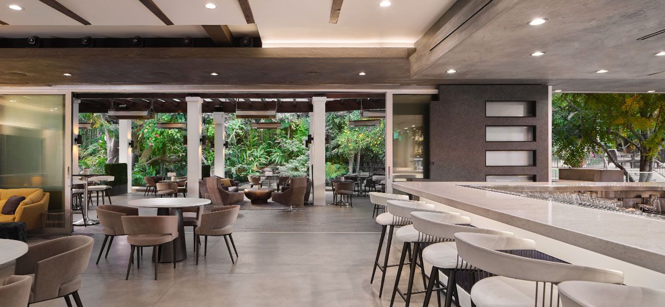 Cavatina restaurant dining area for wedding reception at Sunset Marquis