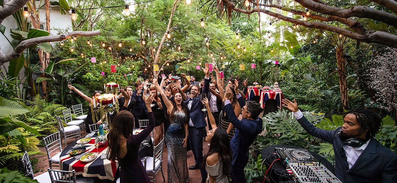 “Villa Patio outdoor reception space at Sunset Marquis”
